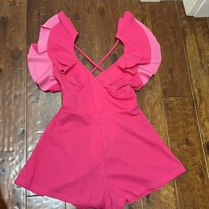 hot pink romper/jumpsuit